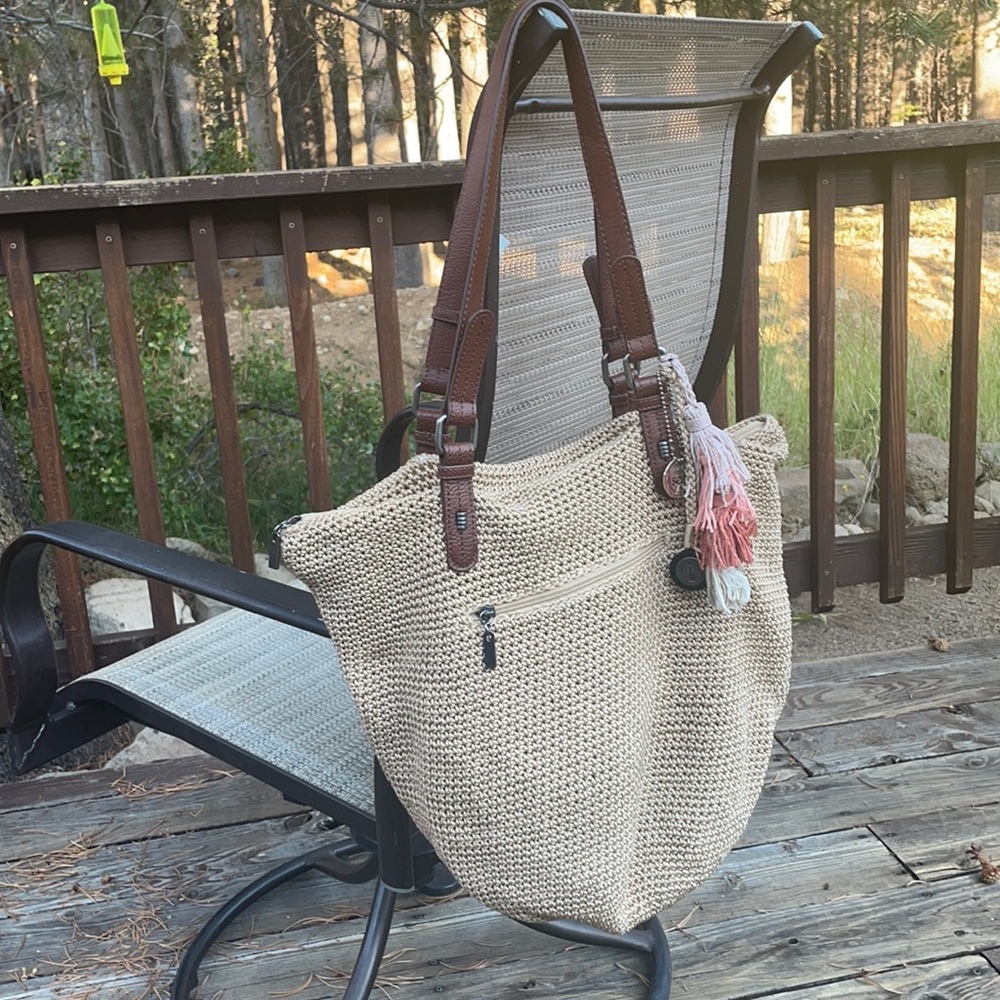 The Sak Silverwood Crochet Shopper